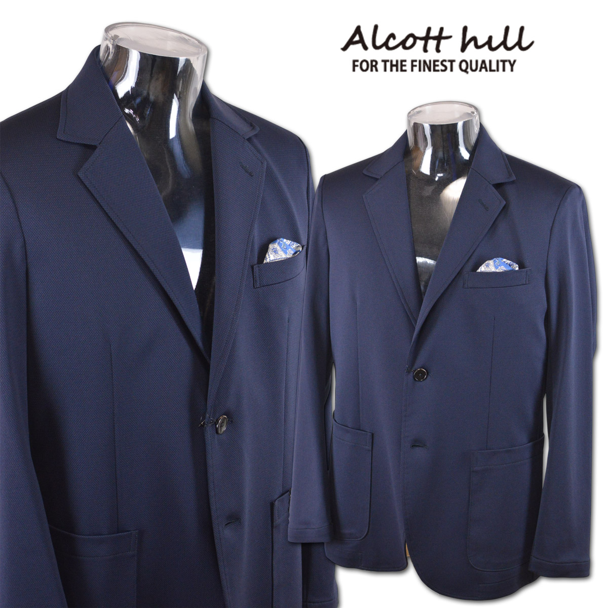 アルコットヒル ジャケット メンズ 春夏用 紺 M L 51-4105-10-49 【 送料無料 】 [ Alcott hill アンジェロ ANGELO 長袖 ジャケット テーラードジャケット ストレッチ 大きいサイズ ゴルフ かっこいい おしゃれ ゆったり プレゼント ギフト 即納 ] 25,295円