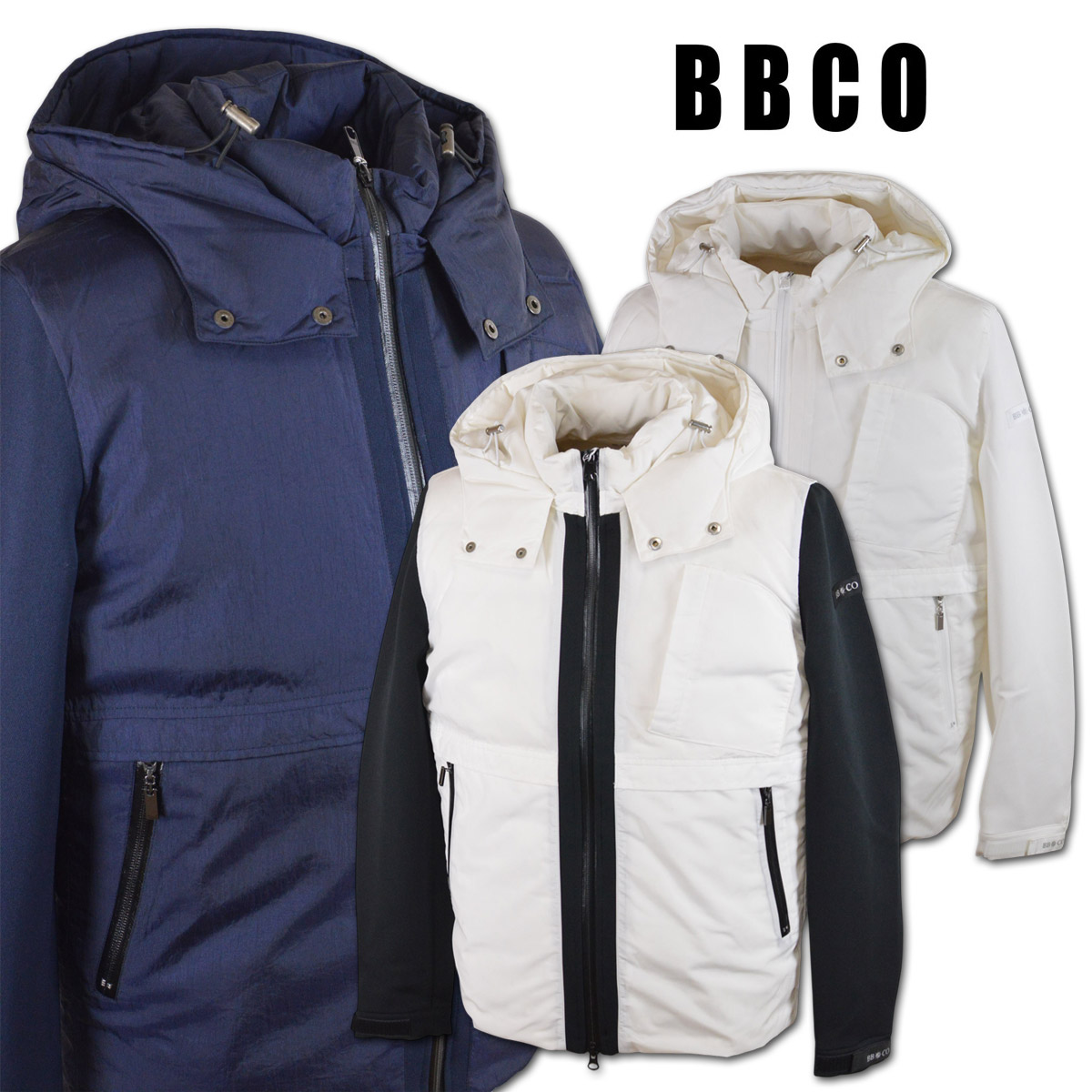 BBCO ビビコ ブルゾン メンズ 秋冬用 紺 白 黒 M L LL a25-3101-01 【 送料無料 】 [ BBCO 長袖 ダウンジャケット ダウン 大きいサイズ ゴルフ かっこいい おしゃれ ゆったり プレゼント ギフト ]