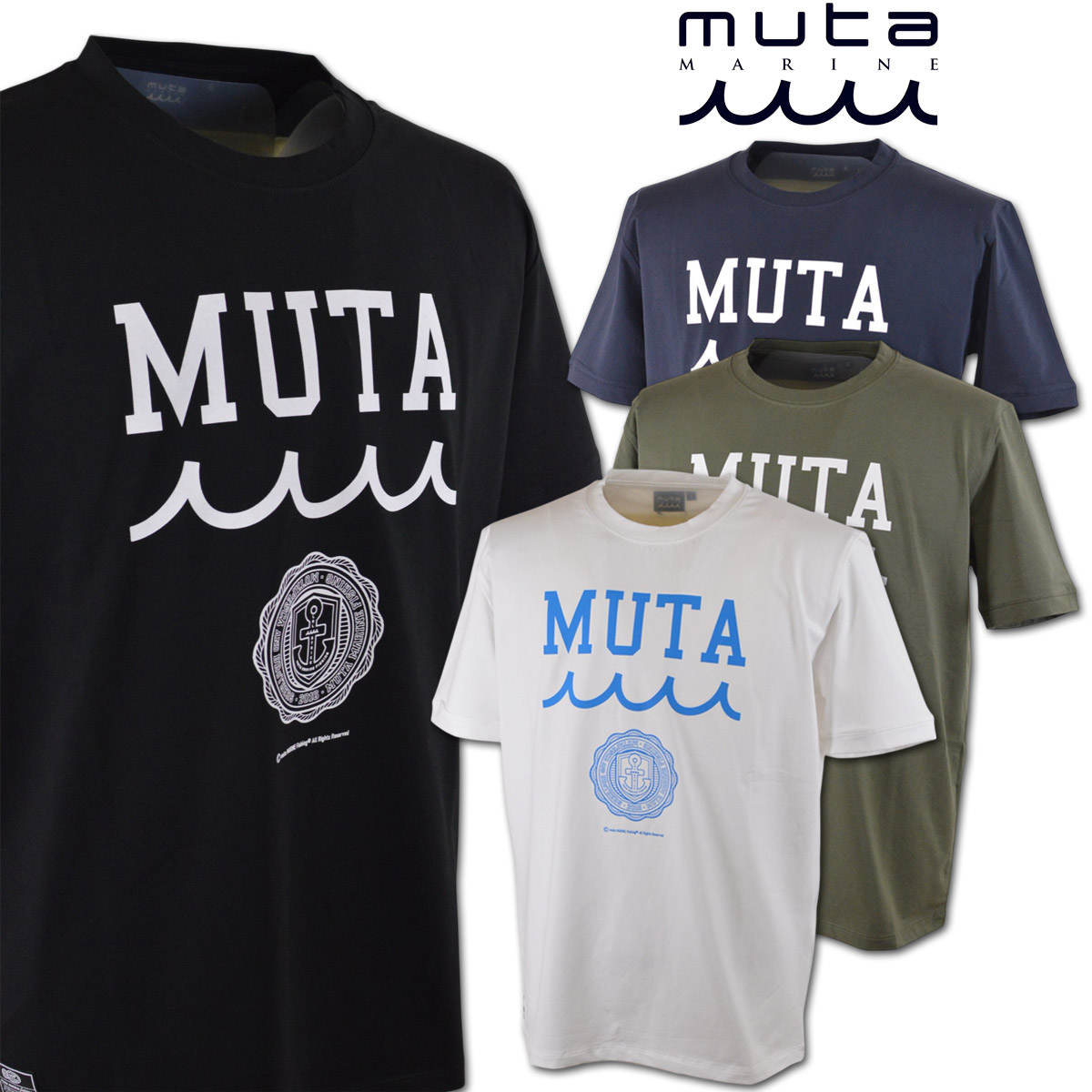 muta 半袖プルオーバー メンズ 春夏用 黒 白 紺 カーキ M L LL mfkw434765\u003cBR\u003e【  貨物輸送無料 】[ ムータ 米国海兵隊員 marine 半袖 プルオーバー 伸ばすこと 単科大学ロゴタイプ 伸ばすことプルオーバー かっこいい 今めかしい ゴルフ golf 競り合い 差し上げ物 差し上げ物 父の日 ]