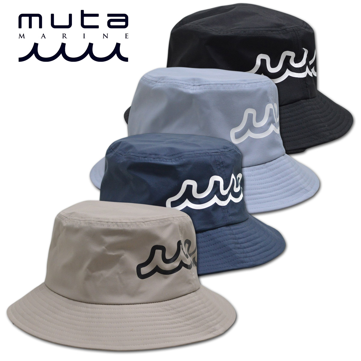 muta ハット帽子 メンズ 黒 紺 グレー ベージュ mmav624058 【 送料無料 】[ ムータ ハット バケットハット レインハット レインバケットハット かっこいい おしゃれ ゴルフ golf コンペ ギフト プレゼント ]