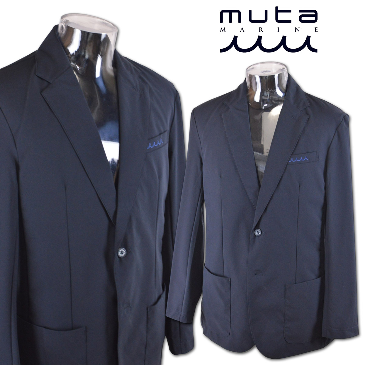 muta ジャケット メンズ 春夏用 紺 M L mmmk443698【 送料無料 】[ ムータ MARINE マリン 長袖 テーラードジャケット ストレッチ 吸汗速乾 ドライ＆フリーモーション ジャケット ゴルフウェア かっこいい おしゃれ ゴルフ golf ギフト プレゼント ]｜ＲＯＵＮＤ ＯＶＥＲ