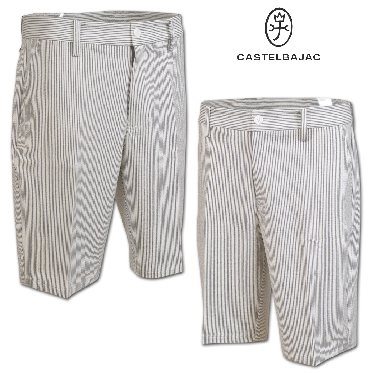 カステルバジャック ショートパンツ メンズ 春夏用 白 黒 M L 7236242112【 送料無料 】 [ CASTELBAJAC パンツ 短パン ハーフパンツ 大きいサイズ ゴルフ かっこいい おしゃれ ゆったり カステル バジャック プレゼント ギフト 即納 ]｜ＲＯＵＮＤ ＯＶＥＲ