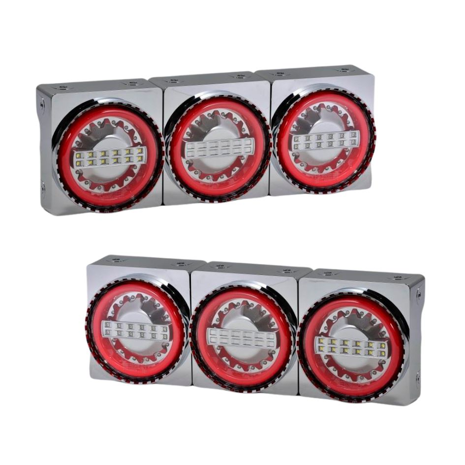 楽天市場】丸型LEDテールランプ 2連 左右セット バックランプ付