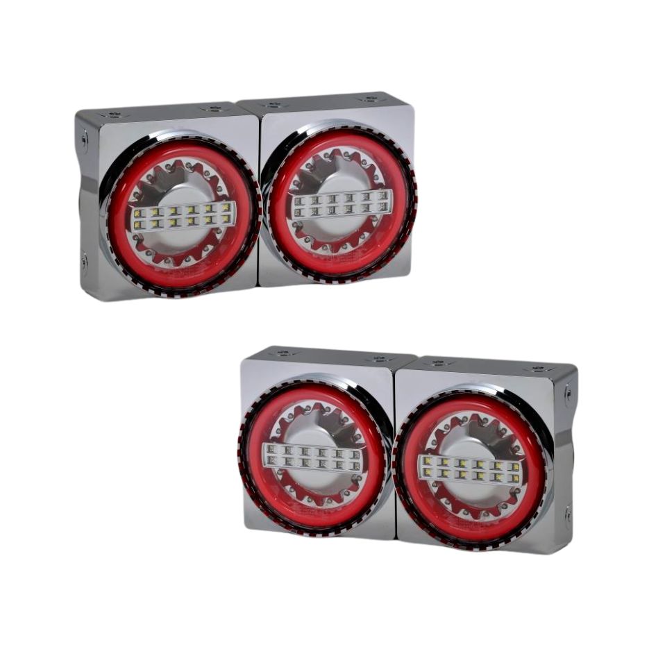 丸型LEDテールランプ 2連 左右セット バックランプ付 9249081B 日本ボデーパーツ工業 トラック用品 トラック用 トラック 丸型 LEDテール 24V シーケンシャル リレー 流れる ウインカー ウィンカー JB おすすめ 人気