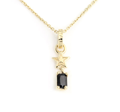 ロイヤルオーダー【公式】【ペンダント】 Starshine w/ CZ Drop & Jumpring BLACK 9K GOLD(チェーン別売り) 【ROYAL ORDER】