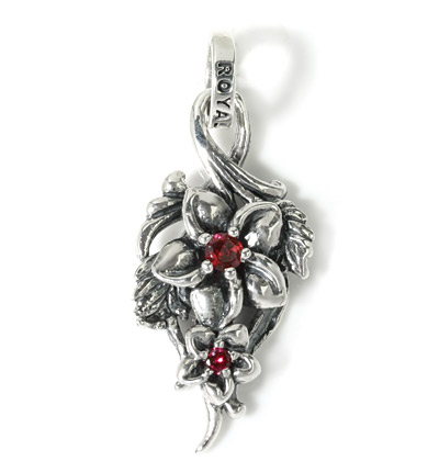ロイヤルオーダー【公式】【ペンダント】 Double Plumeria Pendant w/ 2 CZ