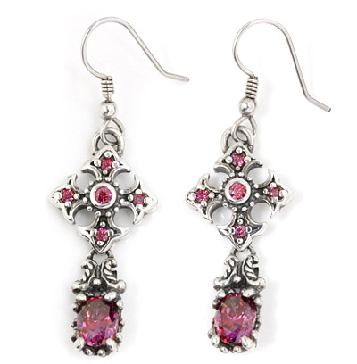 ロイヤルオーダー【公式】【イヤリング/ピアス】 FDL CROSS w/ SWAROVSKI DROP 6X8(1個単位) 【ロイヤルオーダーピアス】 【ROYAL ORDER】