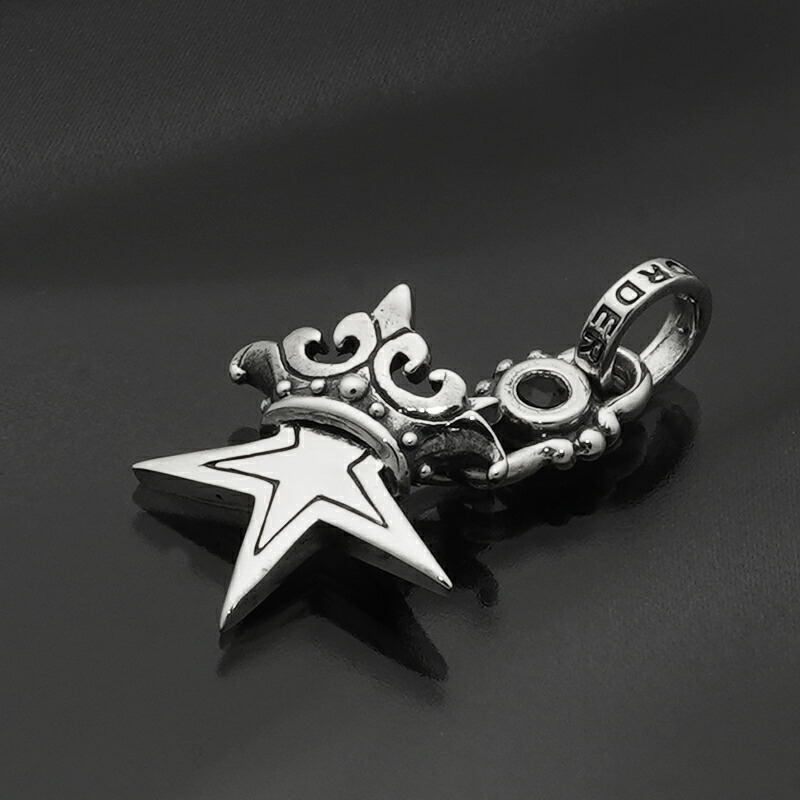 ロイヤルオーダー【公式】【ペンダント】 SMALL SOLID STAR W/CROWN W/1CZ 【ROYAL ORDER】