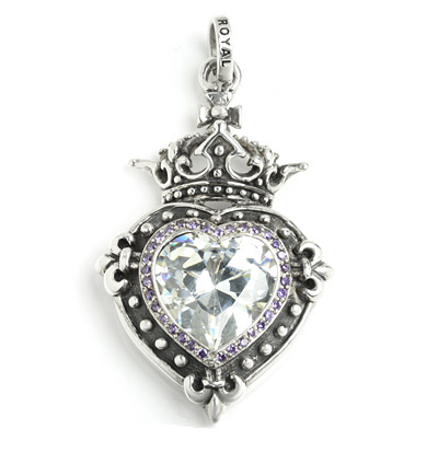 ロイヤルオーダー【公式】【ペンダント】 LARGE DEMI GOD HEART W/CZ & PCZ 【ROYAL ORDER】