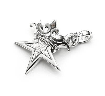 ロイヤルオーダー【公式】【ペンダント】SMALL STAR w CROWN w Paved CZ 【ROYAL ORDER】