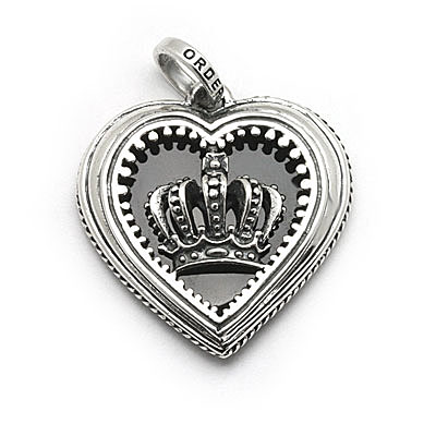 ロイヤルオーダー【公式】【ペンダント】MAGESTIQUE HEART FRAMED ONYX W/CROWN 【ROYAL ORDER】