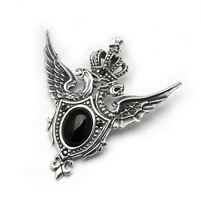 ロイヤルオーダー【公式】【ペンダント】CABOCHON SHIELD W/PHOENIX＆DRAGON 【ROYAL ORDER】