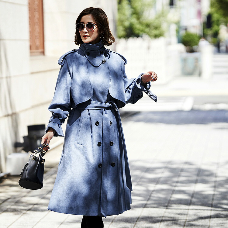 バーゲン価格】ロング ウールコート ウール100% アウター トレンチ