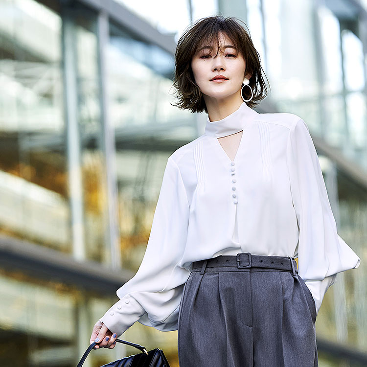 洗える】レディース デザインブラウス トップス スーツ インナー