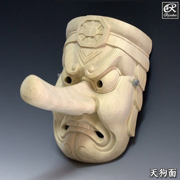 Yahoo!オークション - 古玩 木彫 大天狗面 天狗面 鼻高42.5cm