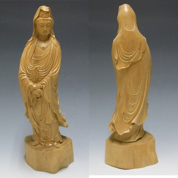 aucryusho Rakuten Global Market Goddess of Mercy statue 34cm / wood