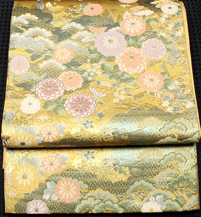 ＼ 20％offクーポン ／ 留袖用 袋帯 正絹 刺繍 菊 松 Mサイズ F3368 美品 レディース シルク オールシーズン 入学式 卒業式 結婚式 中古美品 レディース オールシーズン 仕立て上がり ギフト 成人式 入学式 卒業式 結婚式 激安 まとめ買い 在庫限り 最強翌日配送 送料無料