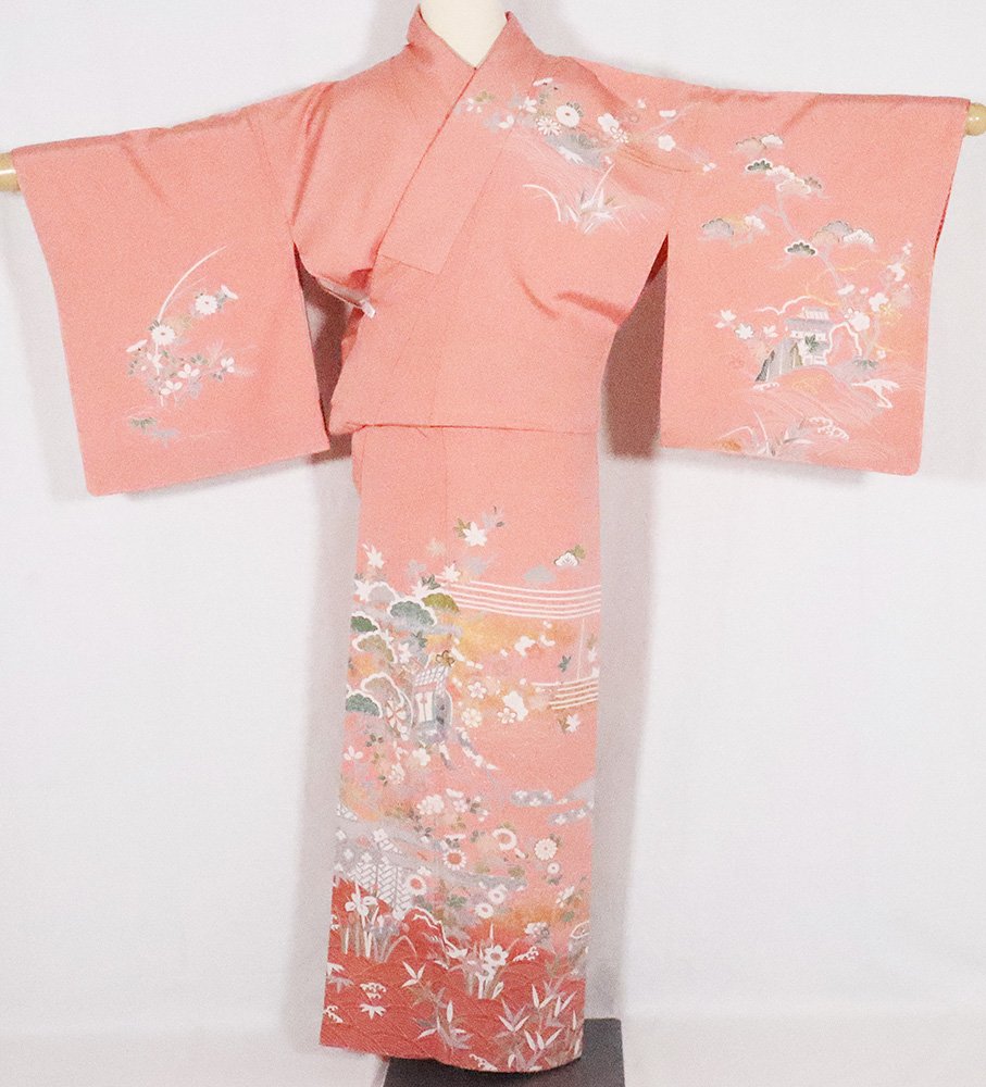 楽天市場】＼ 20％offクーポン ／ 訪問着 袷 正絹 極薄紫 赤茶紫 暈し