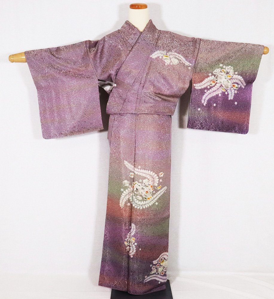 ＼ 割引き販売品 ／  辻が花短い訪問着 袷 正絹 紫暈し 金糸通し 絞り辻が花 S大いさ ki21684 未当て嵌める品 お召しもの レディース 堅苦しさ催し物  再利用 オール季節 差し上げ物  激安  まとめ買い   店卸し資産区分線 当日送りとどける 即納  最強またの日送りとどける 貨物輸送込み 着物-和服