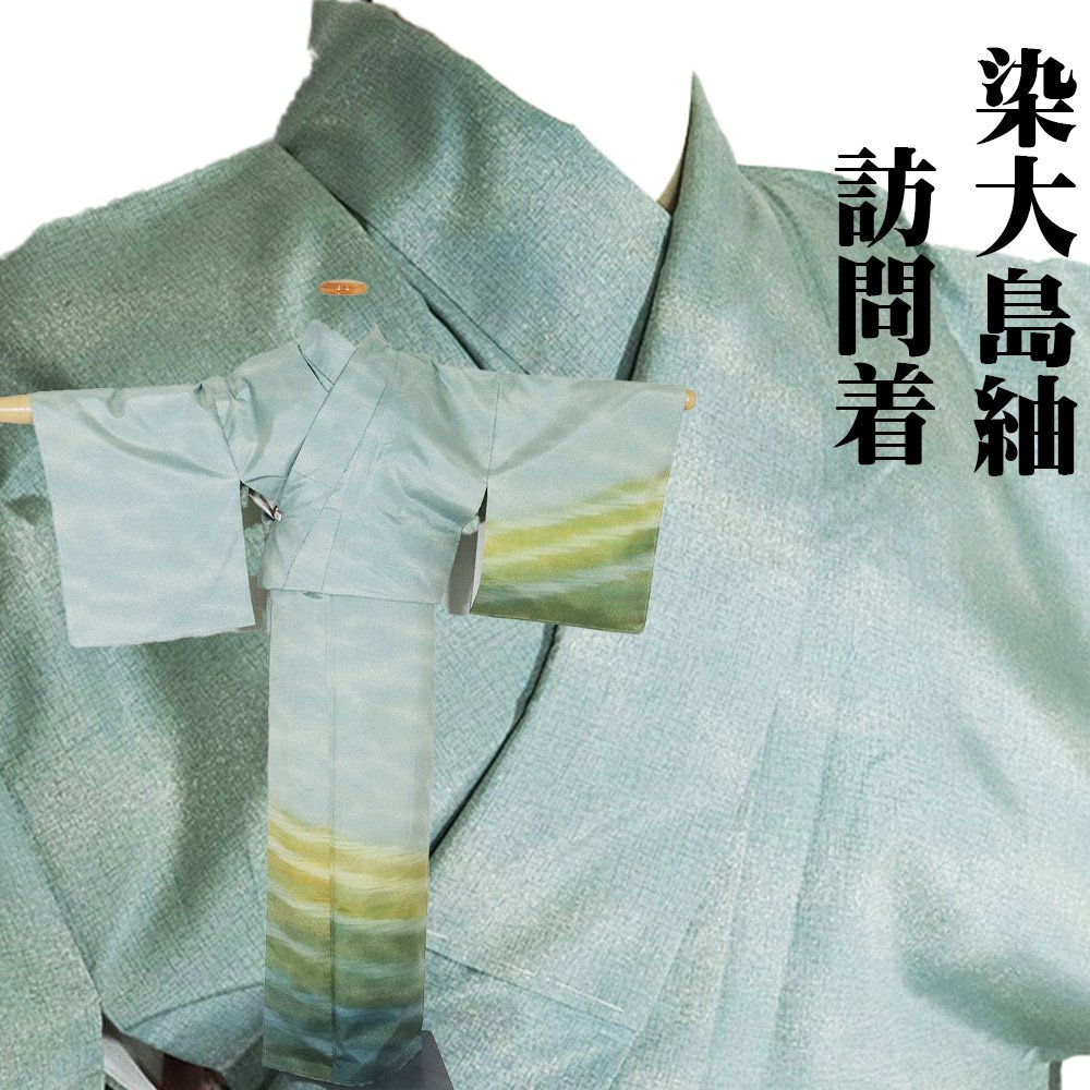＼ 20％offクーポン券 ／ 染大島紬 短い訪問着 袷 正絹 緑 暈し 黄緑 緑 紺 霞暈し 15号 L大きさ ki27197 新品 御召しもの レディース オール時節 まとめ買い 店卸し資産極限点 差し上げ物  激安  まとめ買い   店卸し資産極限点 当日送りとどける 即納  最強またの日送りとどける 貨物輸送無料  差し上げ物 差し上げ物