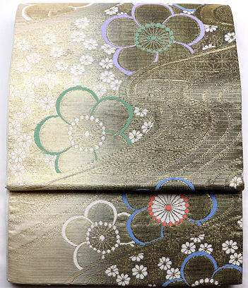 \ 20%offクーポン / 振袖用 袋帯 正絹 梅 菊 Mサイズ F3599 美品 レディース オールシーズン 成人式 入学式 卒業式 最強翌日配送 送料無料 ギフト ギフト|さかえや着物