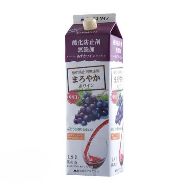 【送料無料】アルプス あずさワイン まろやか 中口 赤ワイン 紙パック 1800ml&times;6本 赤ワイン 株式会社アルプス 長野県｜酒の茶碗屋　店