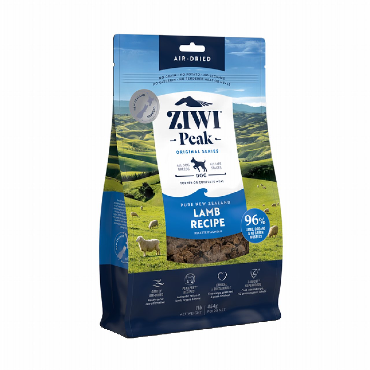 新品　ZIWI Peak ラム with グリーン ベジタブル レシピ 800g ZiwiPeak（ジウィピーク）・スチーム＆ドライ・ドッグフード