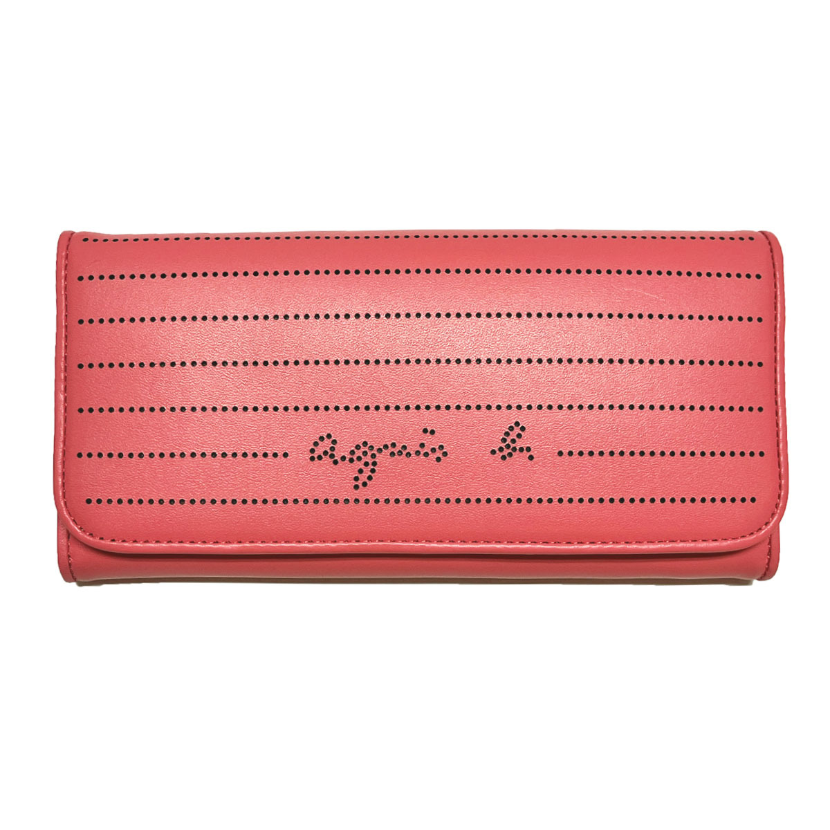 【百貨店SALE客体商いもの】アニエスベー agnes b. アニエスベーボヤージュ agnes b. VOYAGE 銭入れ 長銭入れ 下げ翼式銭入れ かぶせ YW15 UIZ-12 PK サクラ色