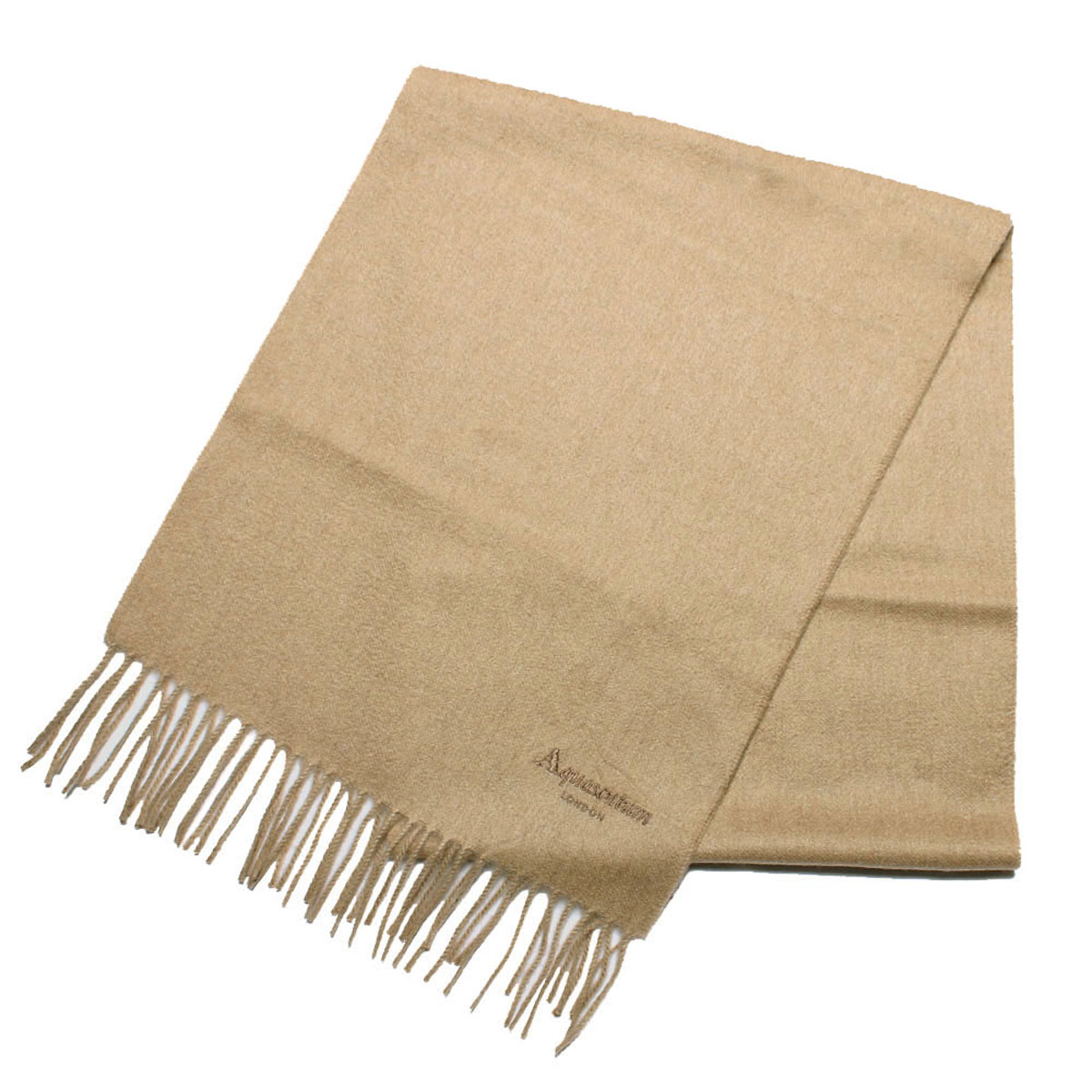 アクアスキュータム Aquascutum マフラー ストール Aqs80 Taupe カシミアマフラー メンズ レディース ベージュ 待望