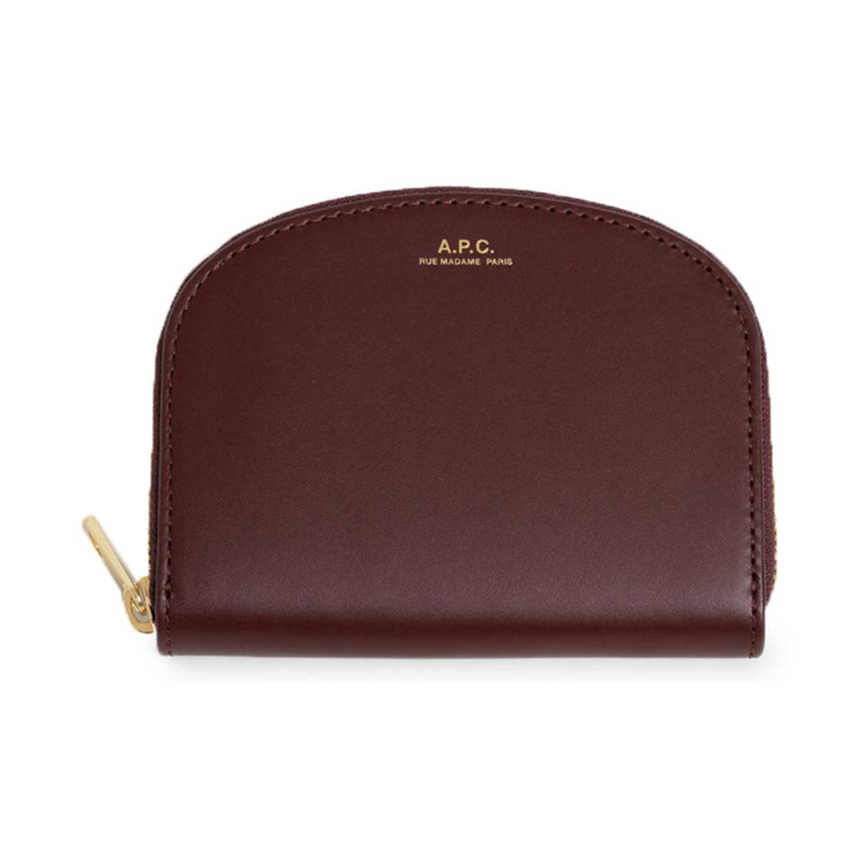 A.P.C. ブラウン Demi-Lune コインケース A.P.C. アーペーセー レザーコインケース デミルーン財布