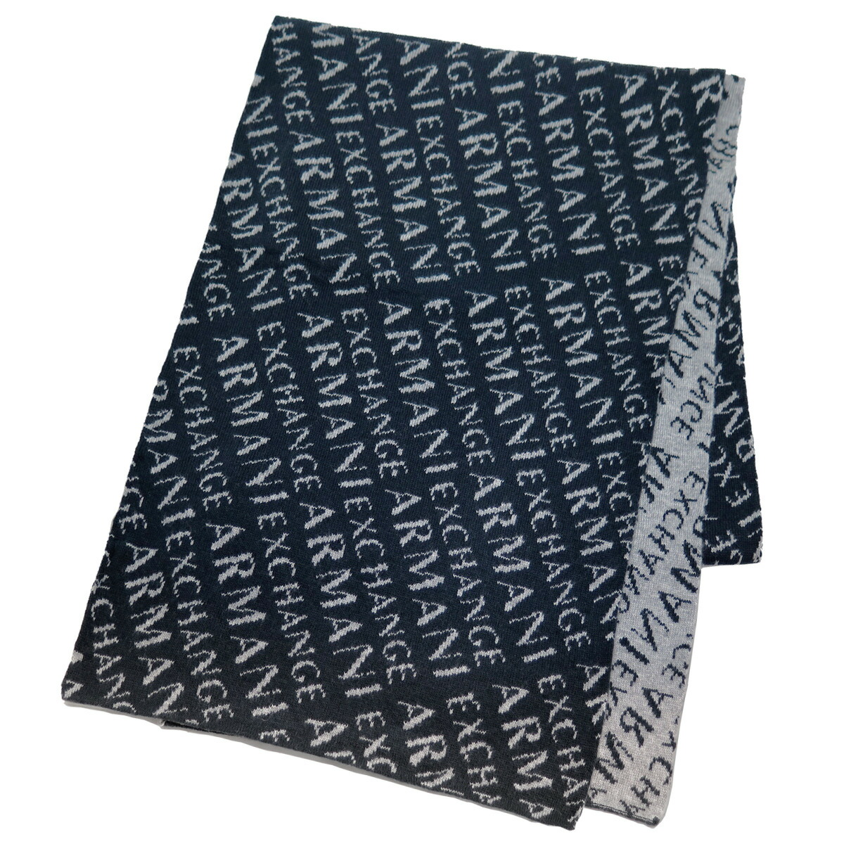 アルマーニエクスチェンジ ARMANI EXCHANGE(A/X) マフラー 954650 CC310 00035 SCARF スカーフ 羊毛混 ストール BLUE ダークブルー系＋グレー系｜Salada Bowl-おしゃれブランド通販