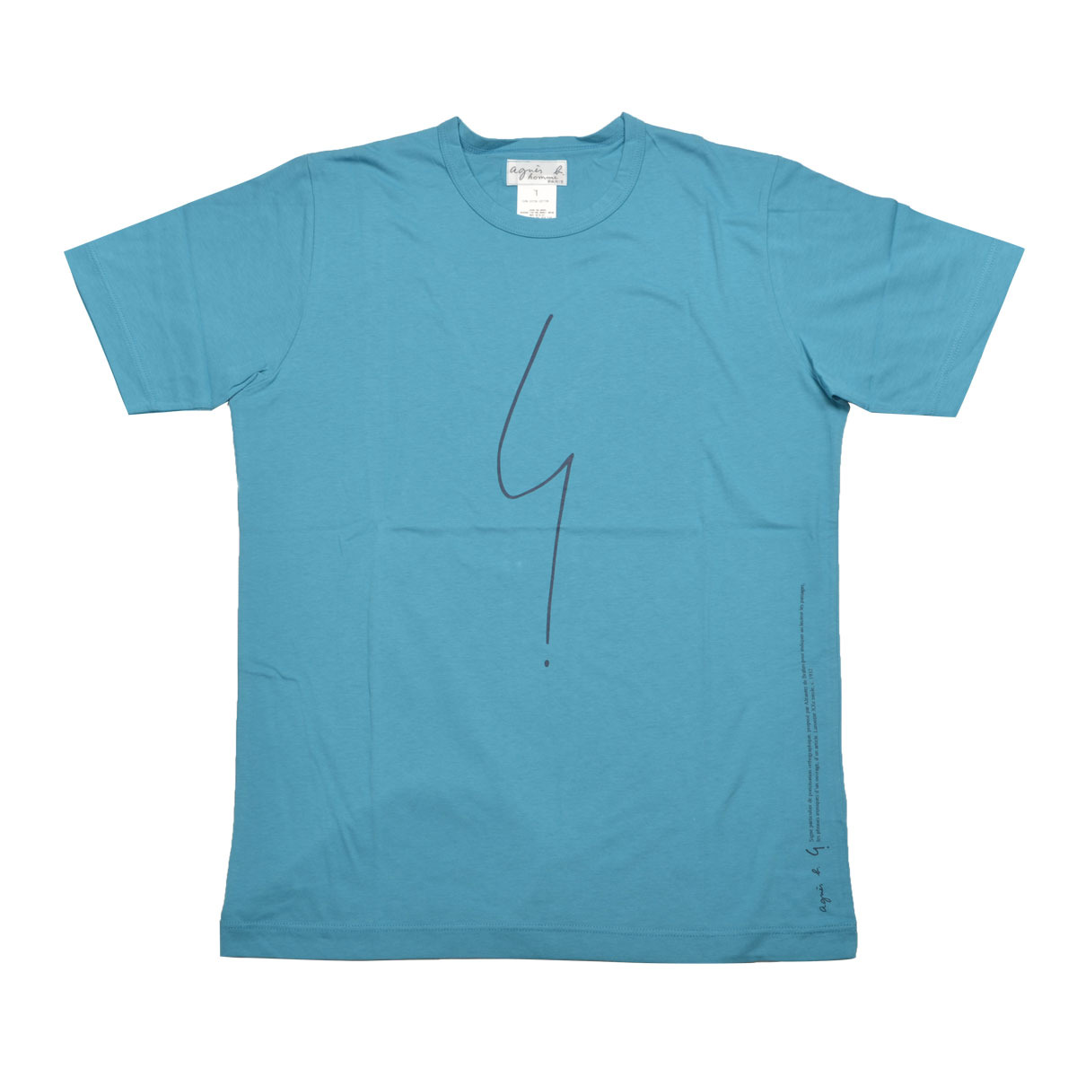 アニエスベー agnes b. アニエスベーオム agnes b. HOMME Tシャツ bロゴ ポワンディロニー 2109-0942 637 メンズ 半袖 トップス クルーネック ブルー+ネイビー|Salada Bowl-おしゃれブランド通販