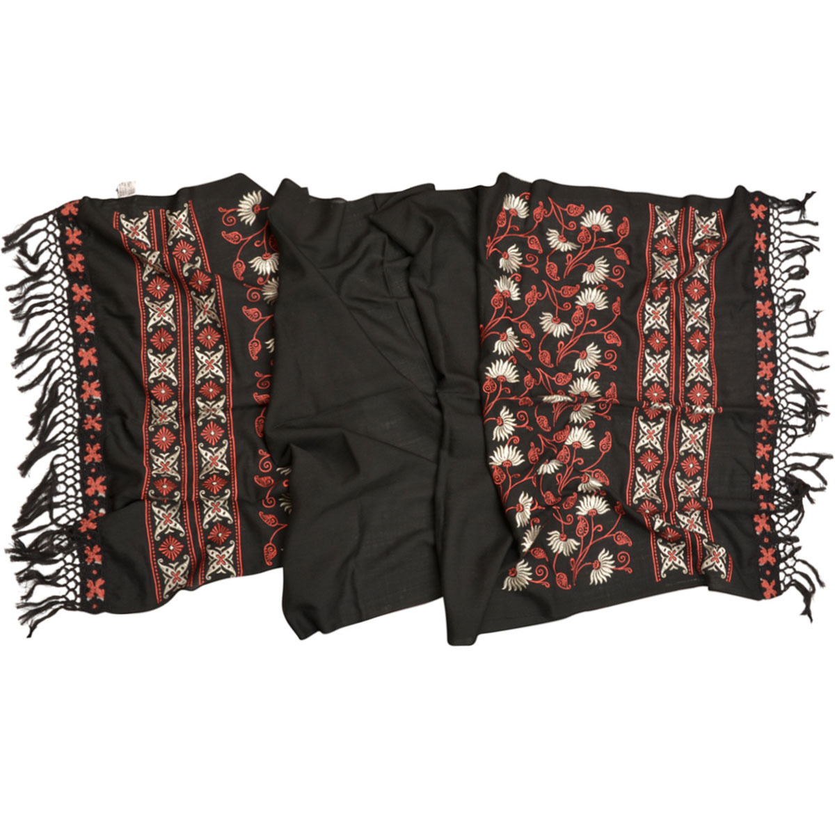 【百貨店SALE客体商いもの】アナスイ ANNA SUI 袈裟 膝掛け 大判 毛 刺しゅう 63030 03 98 100 レディース 黒いこと