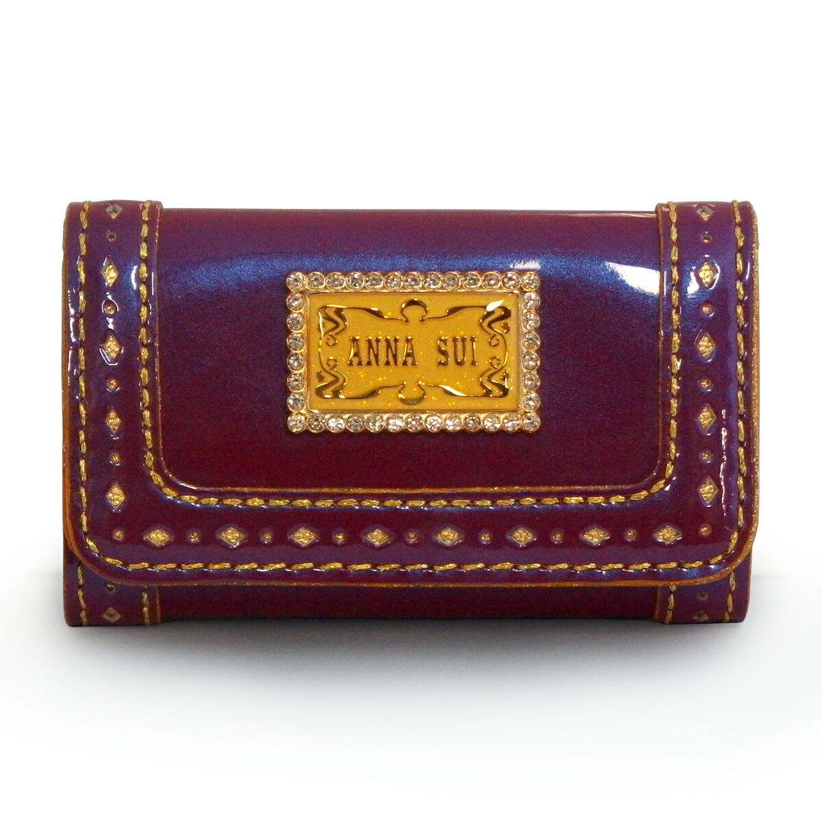 【※アウトレット※】【難あり】アナスイ ANNA SUI パールシリーズ エナメル 4連 キーケース ansi-306245-96 紫系 オーロラ パールピンク 12,160円
