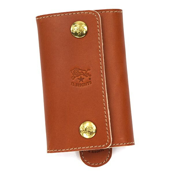 イルビゾンテ IL BISONTE 手当たり容れもの C0966 145 COWHIDE KEYRING CARAMEL 手当たり輪っか 本革 カルメ焼 赤銅色 メンズ 成人男性 レディース 亭主もち クリスマス差し上げ物 差し上げ物 新品