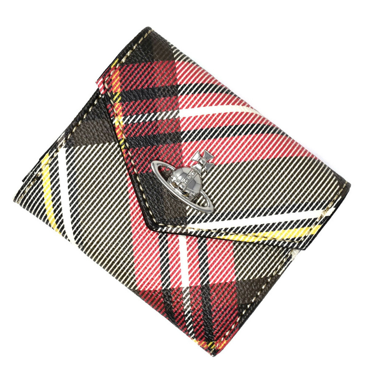 【百貨店SALE客体商いもの】Vivienne Westwood ヴィヴィアン 酉の方角木材 銭入れ レディース 三つ折り銭入れ NEW EXHIBITION タータンチェック 51150008-10256-O209 DERBY ENVELOPE BILLFOLD 力くらべ 状ぶくろ ビルフォルド