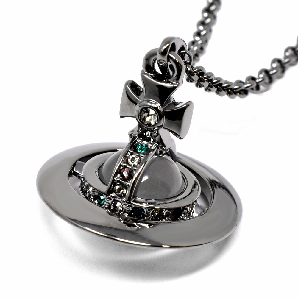 Vivienne Westwood ヴィヴィアン ウエストウッド ネックレス 63020097 S001 CN NEW TINY ORB PENDANT ニュー タイニー オーブ ペンダント ガンメタル系｜Salada Bowl-おしゃれブランド通販