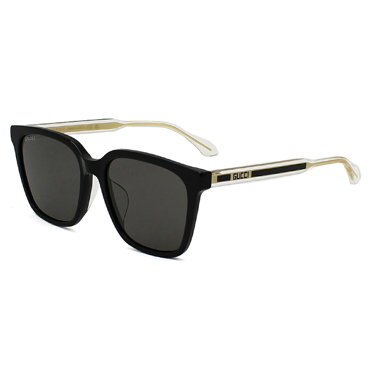 グッチ GUCCI サングラス アジアンフィット アイウェア UVカット ウェリントン GG1121SA-001 メンズ レディース ユニセックス ブラック+グレー 海外正規品