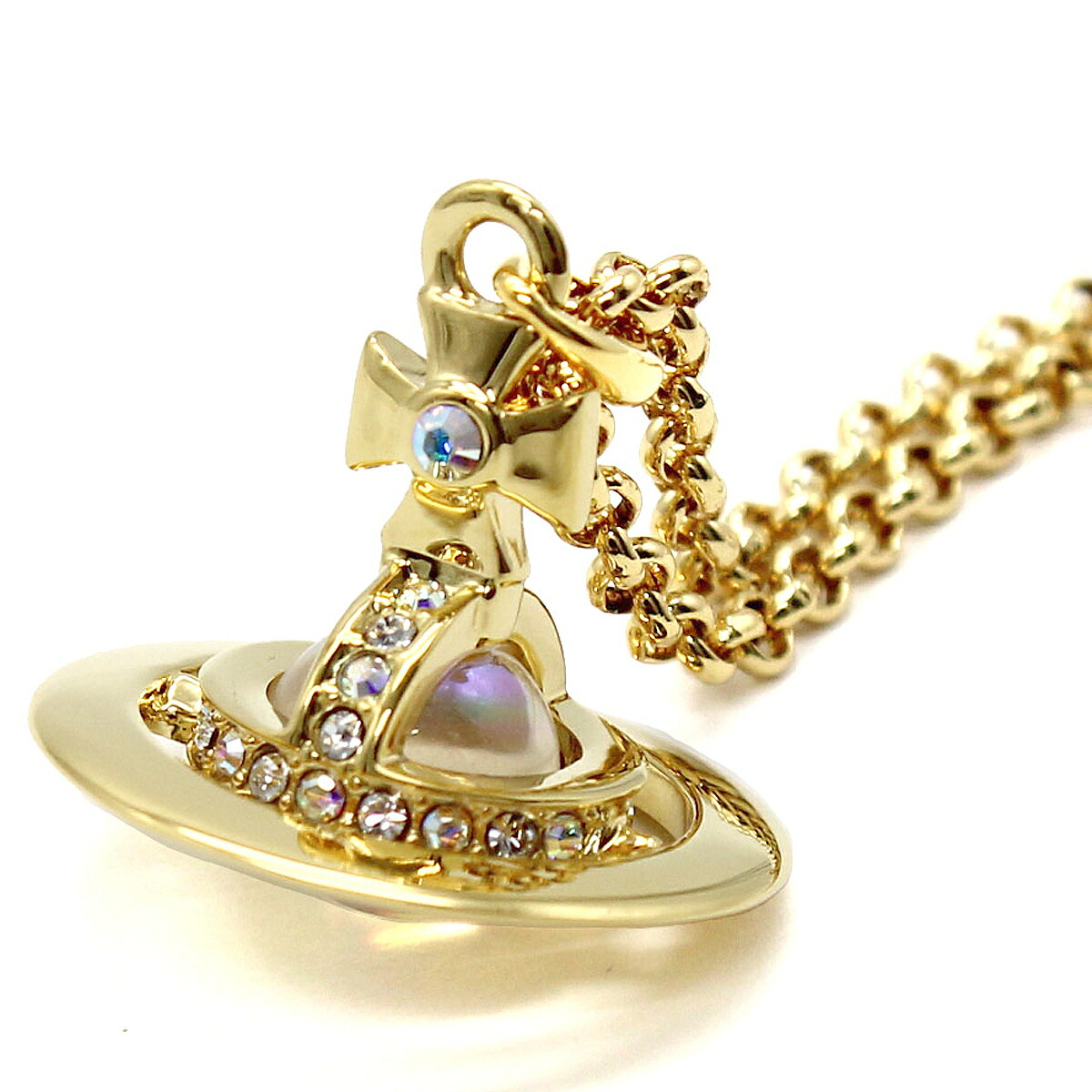 ヴィヴィアンウエストウッド Vivienne Westwood ペンダント ネックレス 63020098-02R995 NEW PETITE ORB PENDANT アクセサリー レディース ゴールド｜Salada Bowl-おしゃれブランド通販