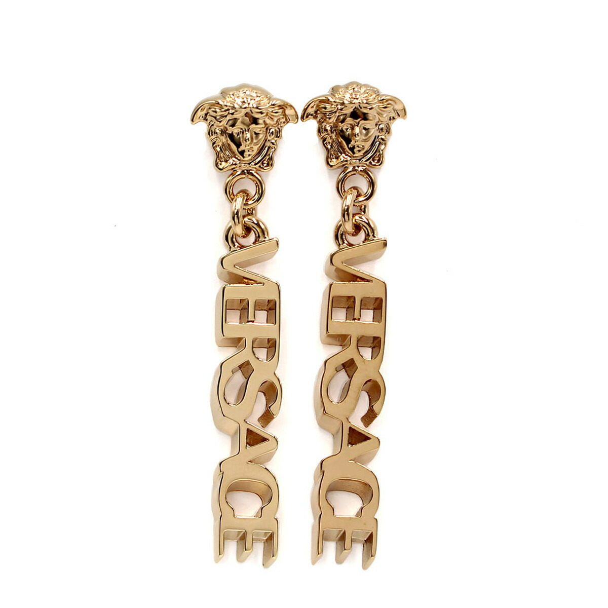 ヴェルサーチェ　Versace グレカ　フープ　ピアス (片耳) 関税込】VERSACE ヴェルサーチェ◇グレカ ロゴ フープ ピアス