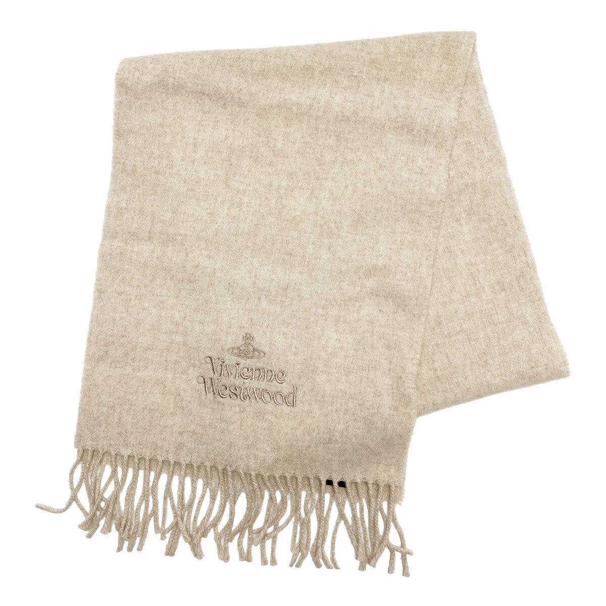 【※アウトレット※】【難あり】ヴィヴィアンウエストウッド Vivienne Westwood マフラー ストール ウール S15 FM17 0002 ベージュ｜Salada Bowl-おしゃれブランド通販