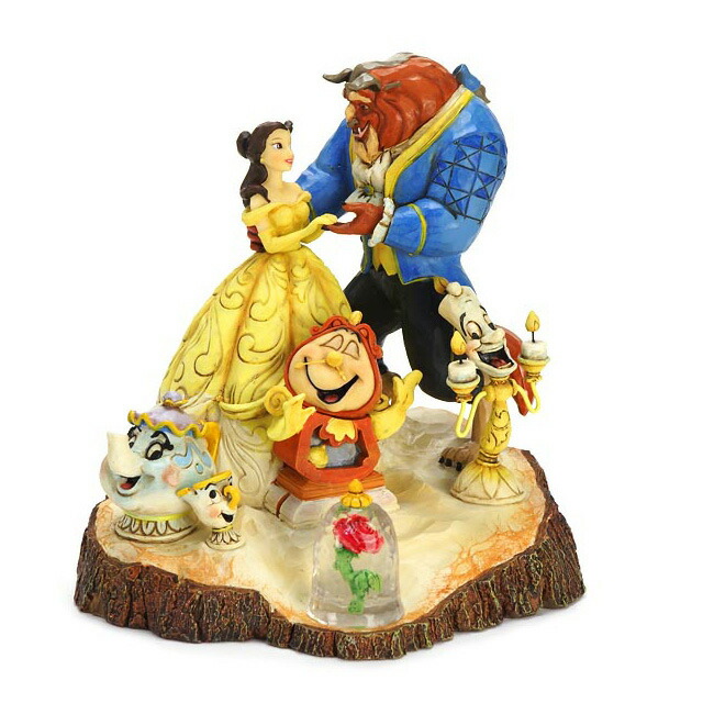 エネスコ Enesco ディズニー トラディション Disney Traditions ビューティ ザ ビースト 美女と野獣 オールスターズと魔法のバラ Beauty And The Beast 木彫り調フィギュア バラ ベル ギフト 出産祝い 男の子 女の子 おもちゃ 誕生日 1歳 2歳 3歳 4歳 5歳 6歳 １着でも