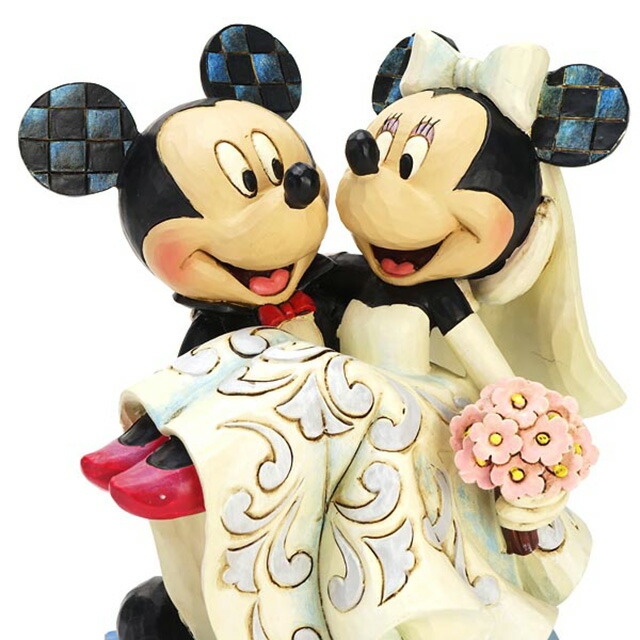 Enesco Enesco Disney Tradition Disney Traditions Mickey Mouse And Minnie Mouse Wedding Wedding Mickey Minnie Wedding Carved Wood Style Figure