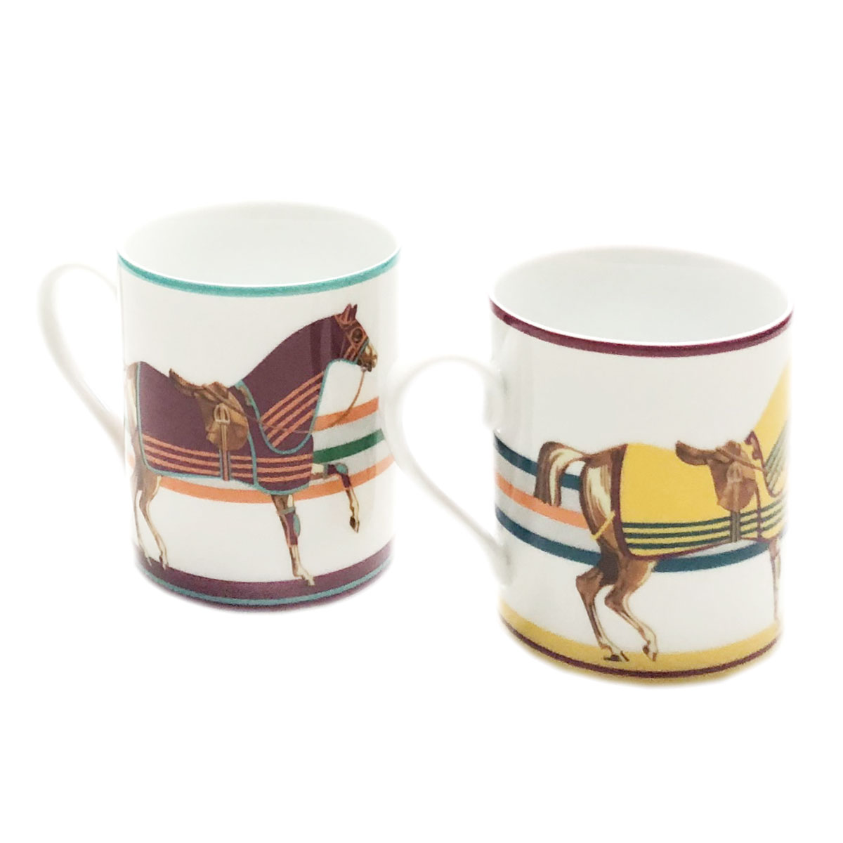 時間指定不可 楽天市場 エルメス 食器 ペア マグカップ Hermes p Cheval A La Couverture シュバル ラ クーベルチュール 馬着 マグ セット レッド系マルチカラー イエローマルチカラー Salada Bowl おしゃれブランド通販 安いそれに目立つ Solver Ataraxia