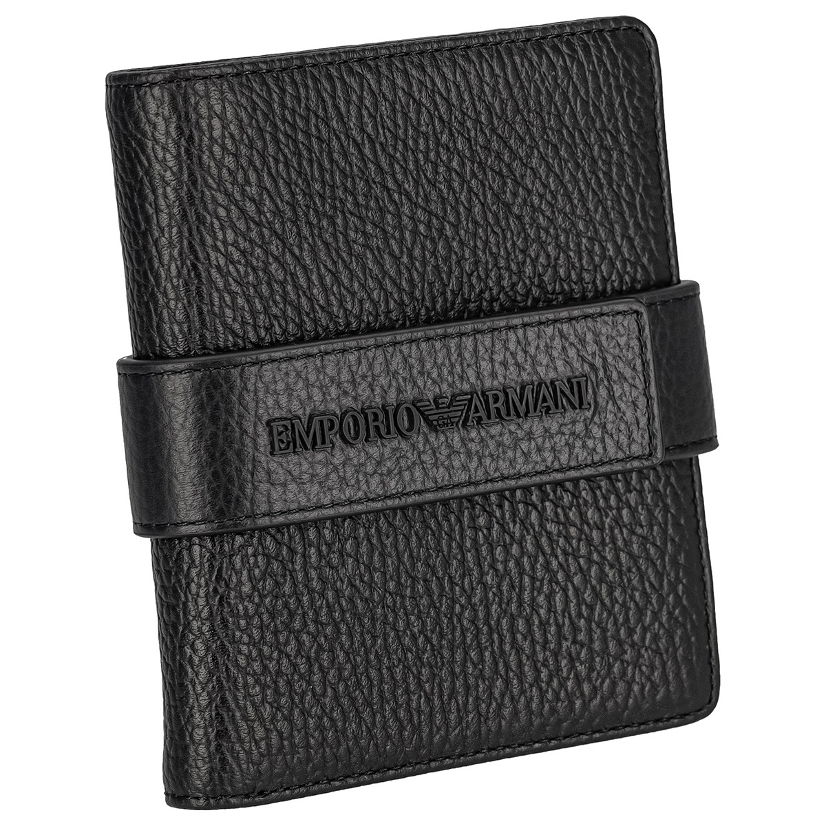 ARMANI COLLEZIONI ブラックレザー名刺入れ アルマーニ アルマーニコレツォーニ 名刺入れ（ブラック