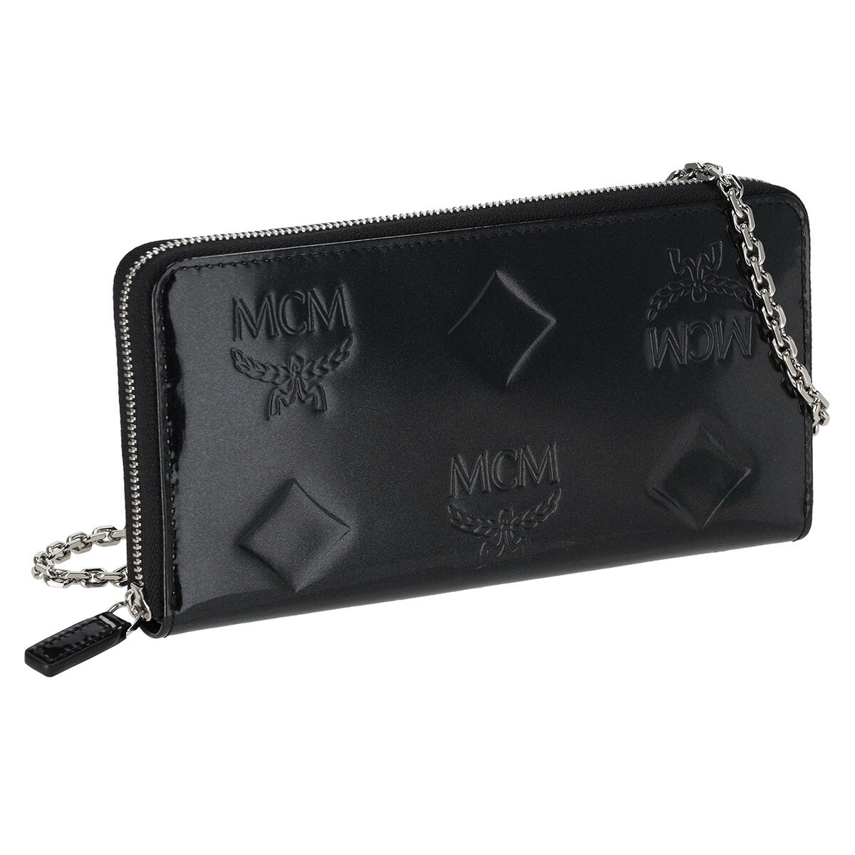 エムシーエム Mode Creation Munich(MCM) 財布 長財布 ラウンドファスナー長財布 小銭入れ付き チェーンウォレット MYLDATA05 BK001 AREN レディース メンズ ユニセックス BLACK ブラック｜Salada Bowl-おしゃれブランド通販