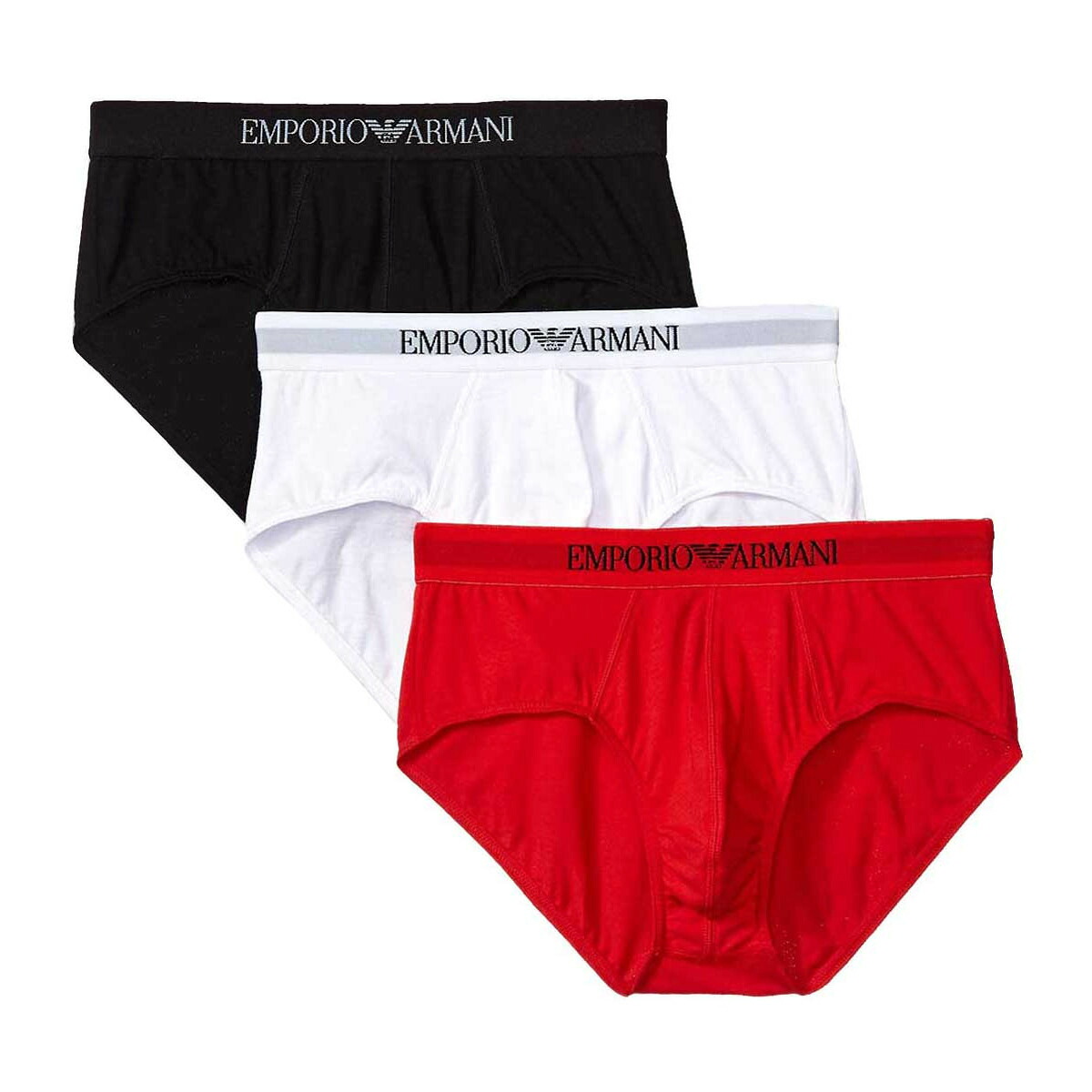 エンポリオアルマーニ EMPORIO ARMANI 下着類 下着類 ブリーフ ビキニ 3枚書き割り お買い得 容器に並べる 110824 メンズ 赤いこと+白いこと+黒いこと 綿 綿織物