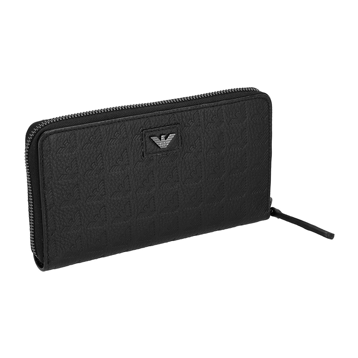 ジョルジオ・アルマーニ 黒 本革 長財布 GIORGIO ARMANI ジョルジオ アルマーニ 長財布 ファスナー付き