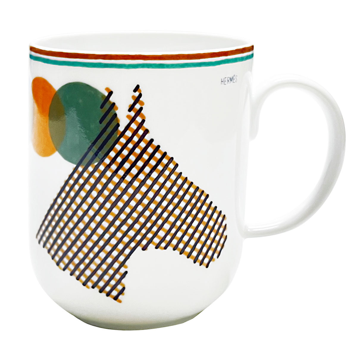 エルメス 食器 マグカップ HERMES 055031P コップ 300ml SAUT HERMES CHEVAL ソーエルメス シュヴァル 馬 マグカップ 単品 マルチ色合い