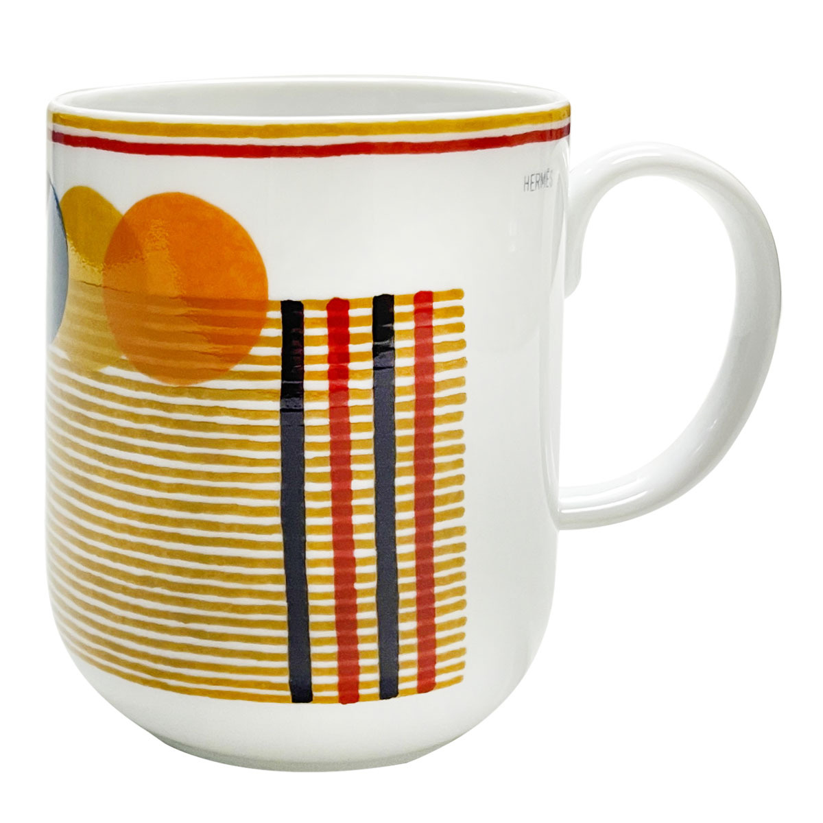 エルメス 食器 マグカップ HERMES 055231P コップ 300ml SAUT HERMES COUVERTURE ソーエルメス クーベルチュール 導管毛布 マグカップ 単品 黄色系マルチ色合い